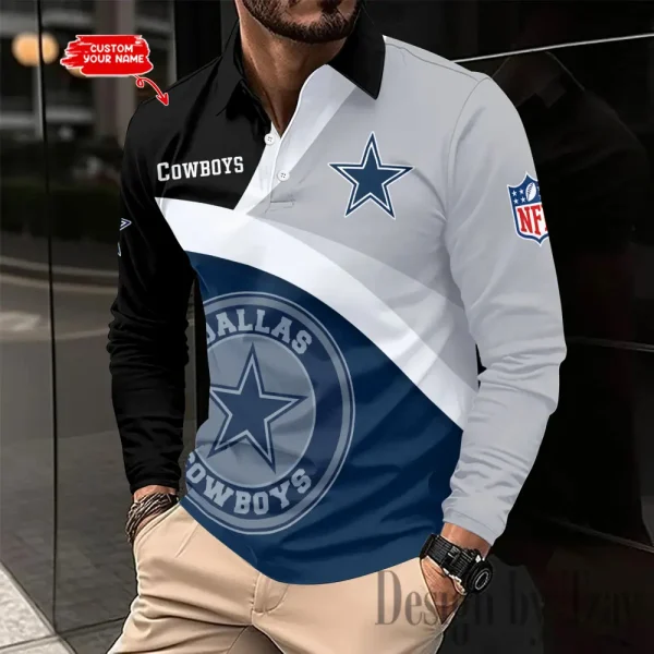 Dallas Cowboys Fashion Men's Business Long Sleeve T-Shirt SPTLSPS304