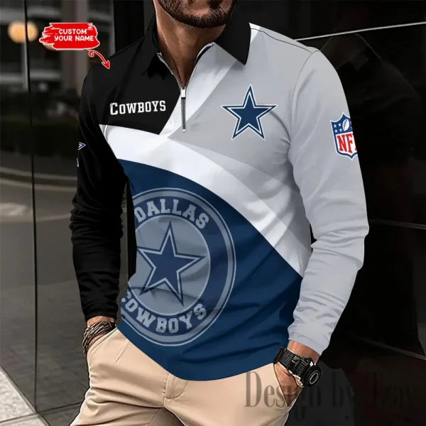 Dallas Cowboys Fashion Men's Business Long Sleeve T-Shirt SPTLSPS304 - Image 2