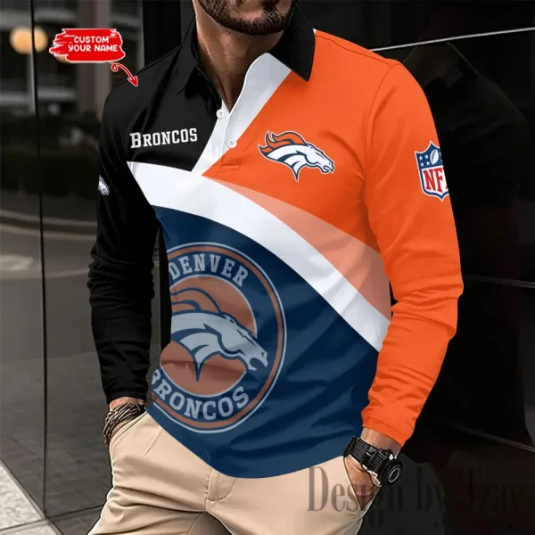 Denver Broncos Fashion Men's Business Long Sleeve T-Shirt SPTLSPS305