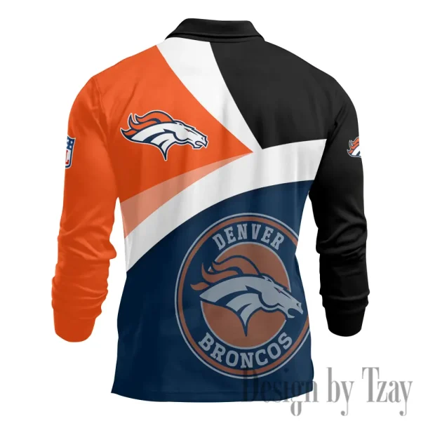 Denver Broncos Fashion Men's Business Long Sleeve T-Shirt SPTLSPS305 - Image 3