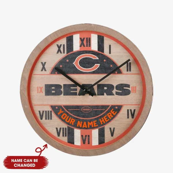 Chicago Bears Vintage Wooden Wall Clock SPTVWWC020