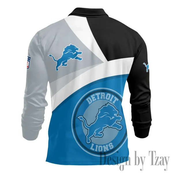 Detroit Lions Fashion Men's Business Long Sleeve T-Shirt SPTLSPS306 - Image 3