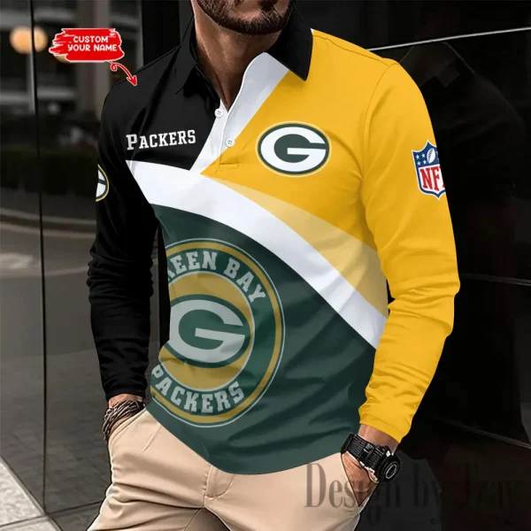 Green Bay Packers Fashion Men's Business Long Sleeve T-Shirt SPTLSPS307 - Image 2