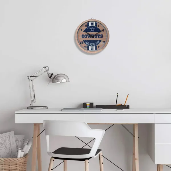 Dallas Cowboys Vintage Wooden Wall Clock SPTVWWC022 - Image 2