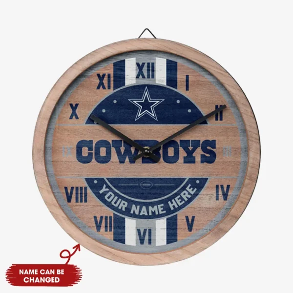 Dallas Cowboys Vintage Wooden Wall Clock SPTVWWC022