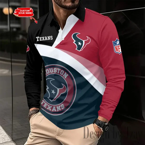 Houston Texans Fashion Men's Business Long Sleeve T-Shirt SPTLSPS308