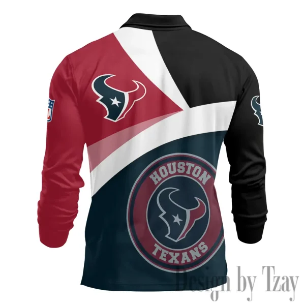 Houston Texans Fashion Men's Business Long Sleeve T-Shirt SPTLSPS308 - Image 3
