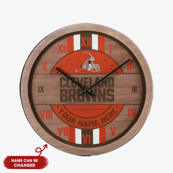 Cleveland Browns Vintage Wooden Wall Clock SPTVWWC024