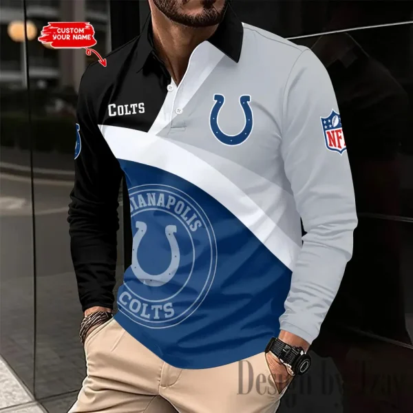 Indianapolis Colts Fashion Men's Business Long Sleeve T-Shirt SPTLSPS309