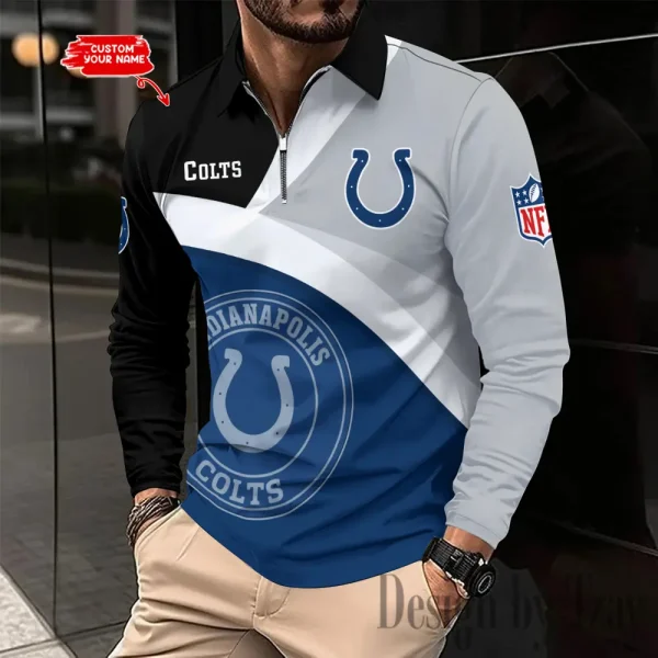 Indianapolis Colts Fashion Men's Business Long Sleeve T-Shirt SPTLSPS309 - Image 2