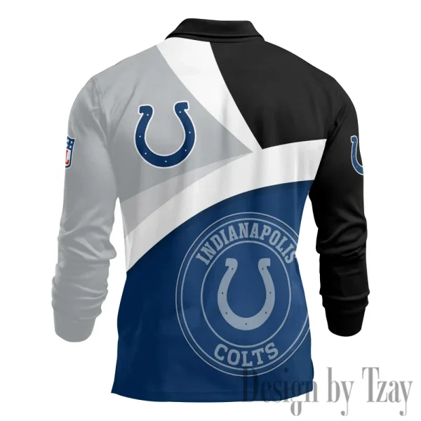 Indianapolis Colts Fashion Men's Business Long Sleeve T-Shirt SPTLSPS309 - Image 3