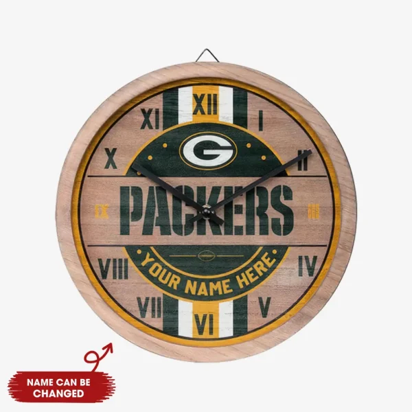 Green Bay Packers Vintage Wooden Wall Clock SPTVWWC025