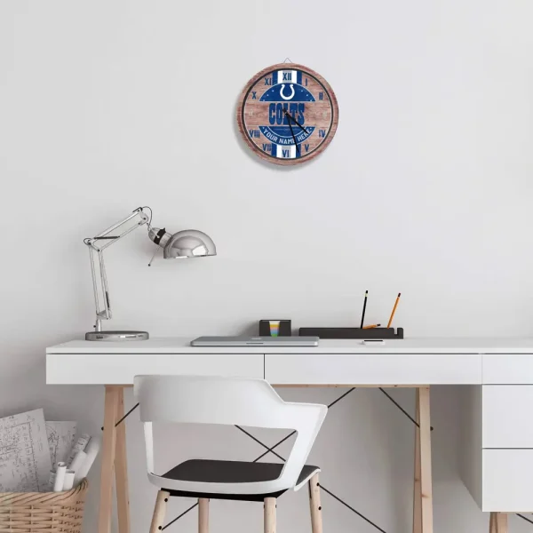 Indianapolis Colts Vintage Wooden Wall Clock SPTVWWC026 - Image 2