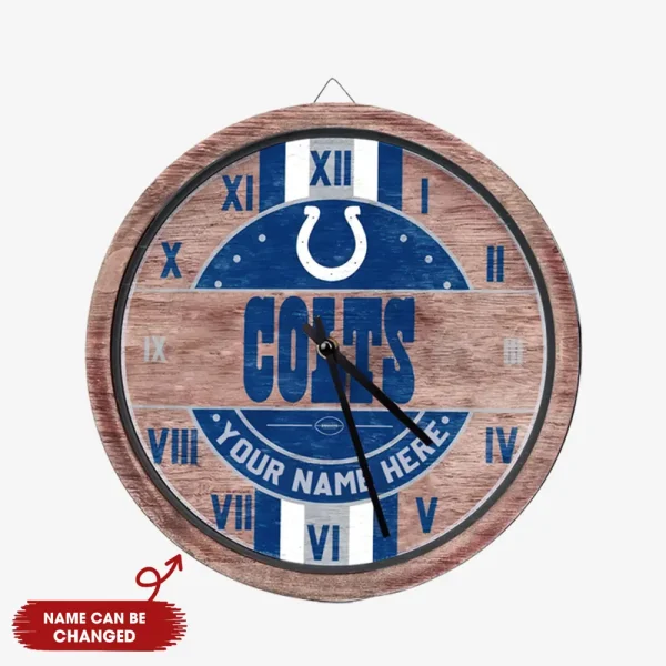 Indianapolis Colts Vintage Wooden Wall Clock SPTVWWC026