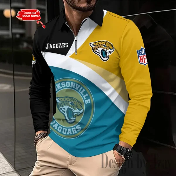 Jacksonville Jaguars Fashion Men's Business Long Sleeve T-Shirt SPTLSPS310 - Image 2