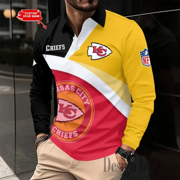 Kansas City Chiefs Fashion Men's Business Long Sleeve T-Shirt SPTLSPS311