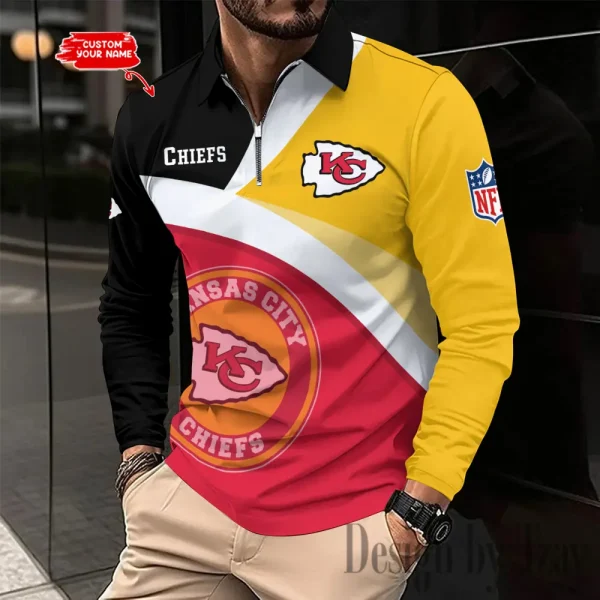 Kansas City Chiefs Fashion Men's Business Long Sleeve T-Shirt SPTLSPS311 - Image 2