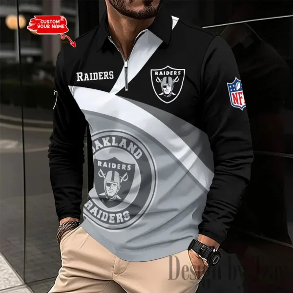 Las Vegas Raiders Fashion Men's Business Long Sleeve T-Shirt SPTLSPS312 - Image 2