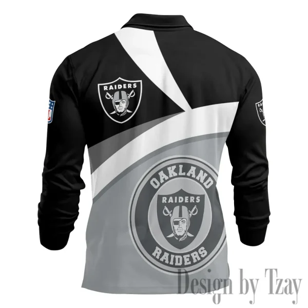 Las Vegas Raiders Fashion Men's Business Long Sleeve T-Shirt SPTLSPS312 - Image 3
