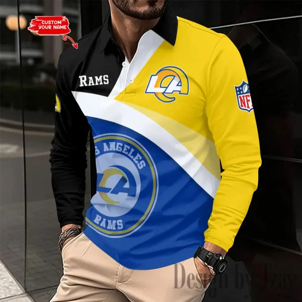 Los Angeles Rams Fashion Men's Business Long Sleeve T-Shirt SPTLSPS314