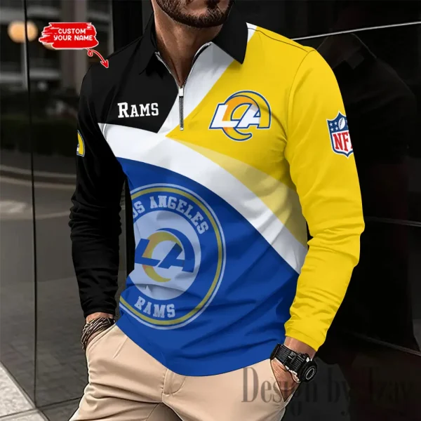 Los Angeles Rams Fashion Men's Business Long Sleeve T-Shirt SPTLSPS314 - Image 2