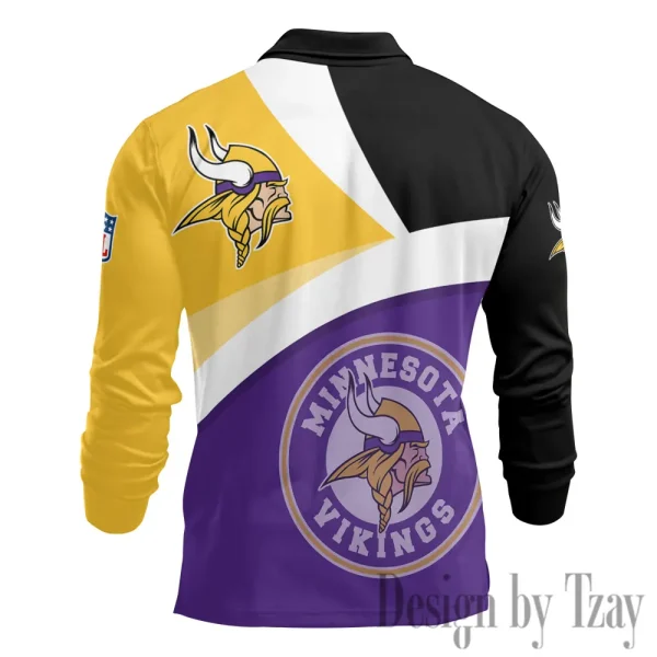 Minnesota Vikings Fashion Men's Business Long Sleeve T-Shirt SPTLSPS316 - Image 3