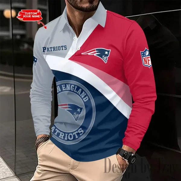New England Patriots Fashion Men's Business Long Sleeve T-Shirt SPTLSPS317