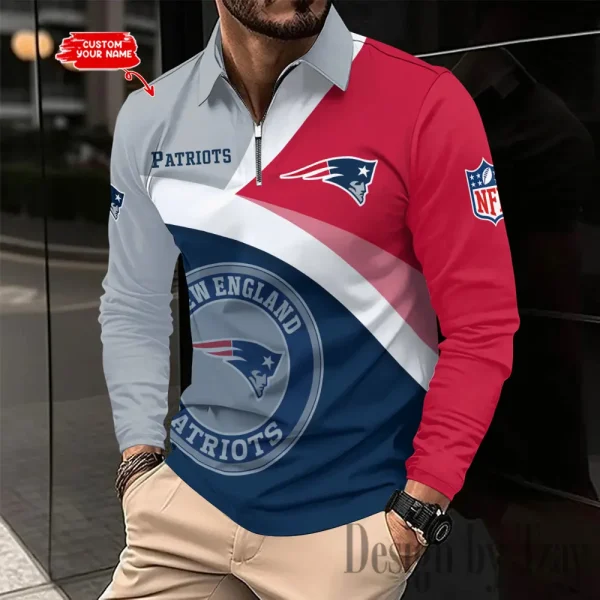 New England Patriots Fashion Men's Business Long Sleeve T-Shirt SPTLSPS317 - Image 2
