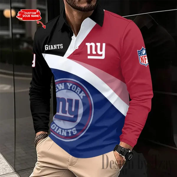 New York Giants Fashion Men's Business Long Sleeve T-Shirt SPTLSPS319