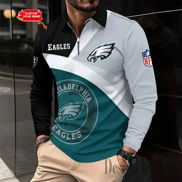 Philadelphia Eagles Fashion Men's Business Long Sleeve T-Shirt SPTLSPS321 - Image 2
