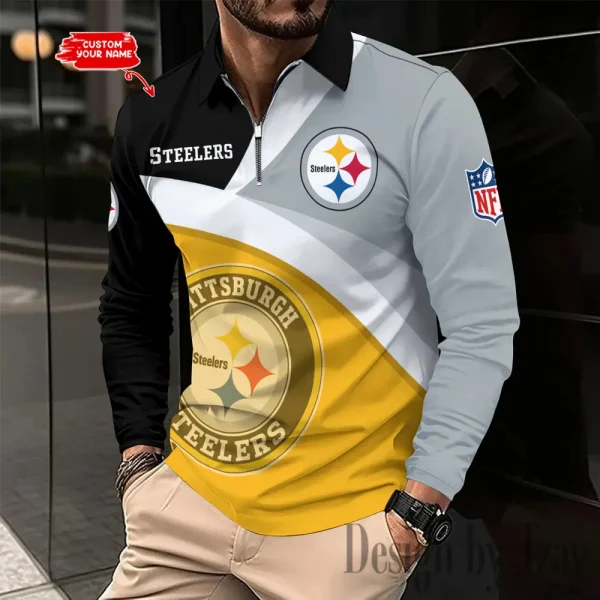 Pittsburgh Steelers Fashion Men's Business Long Sleeve T-Shirt SPTLSPS322 - Image 2