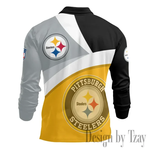 Pittsburgh Steelers Fashion Men's Business Long Sleeve T-Shirt SPTLSPS322 - Image 3