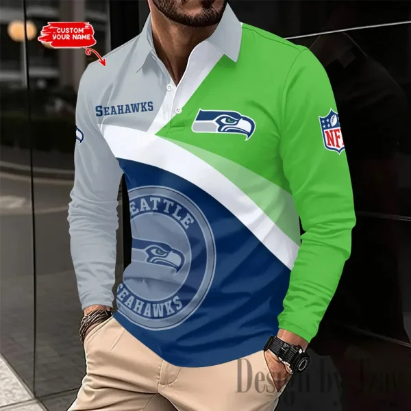 Seattle Seahawks Fashion Men's Business Long Sleeve T-Shirt SPTLSPS324