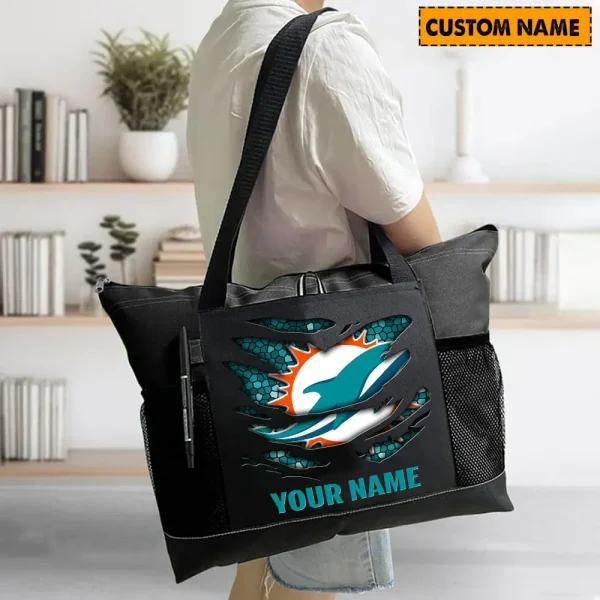 Miami Dolphins Personalized Waterproof Mesh Tote Bag For Fan SPTPWTBF008 - Image 2