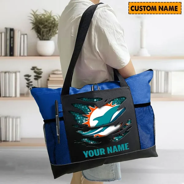 Miami Dolphins Personalized Waterproof Mesh Tote Bag For Fan SPTPWTBF008 - Image 4