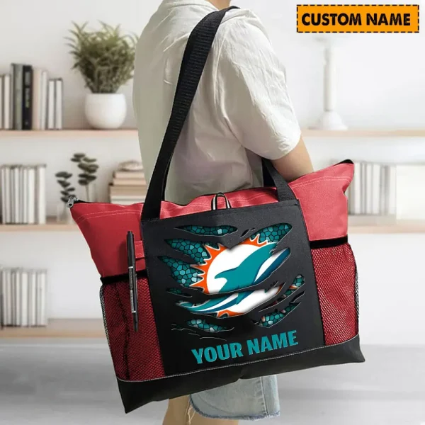 Miami Dolphins Personalized Waterproof Mesh Tote Bag For Fan SPTPWTBF008 - Image 5