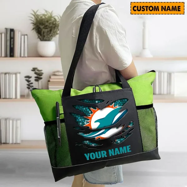 Miami Dolphins Personalized Waterproof Mesh Tote Bag For Fan SPTPWTBF008 - Image 6