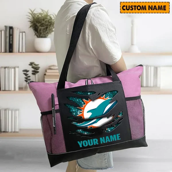 Miami Dolphins Personalized Waterproof Mesh Tote Bag For Fan SPTPWTBF008 - Image 7