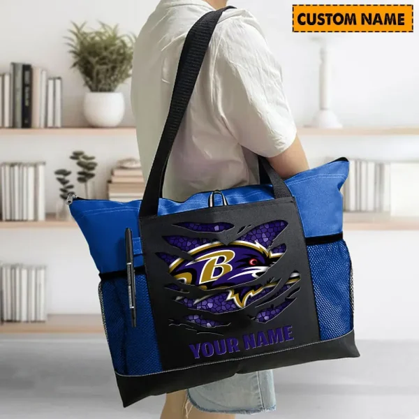 Baltimore Ravens Personalized Waterproof Mesh Tote Bag For Fan SPTPWTBF010 - Image 3