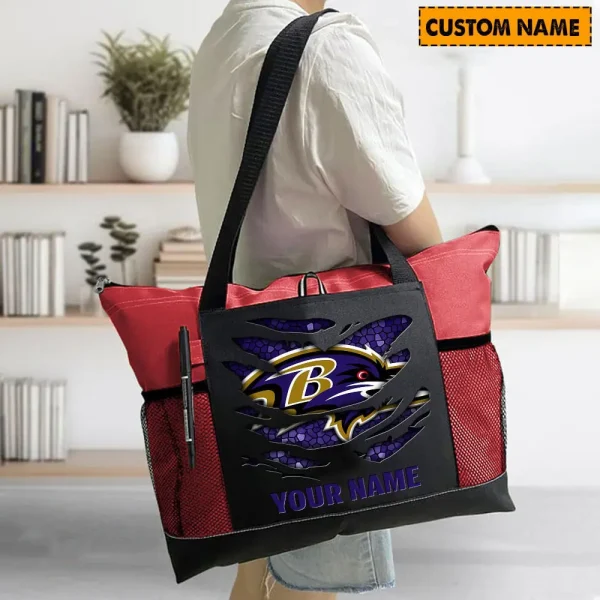 Baltimore Ravens Personalized Waterproof Mesh Tote Bag For Fan SPTPWTBF010 - Image 4