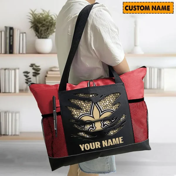 New Orleans Saints Personalized Waterproof Mesh Tote Bag For Fan SPTPWTBF017 - Image 4