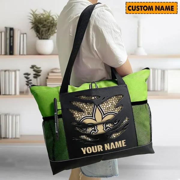 New Orleans Saints Personalized Waterproof Mesh Tote Bag For Fan SPTPWTBF017 - Image 5