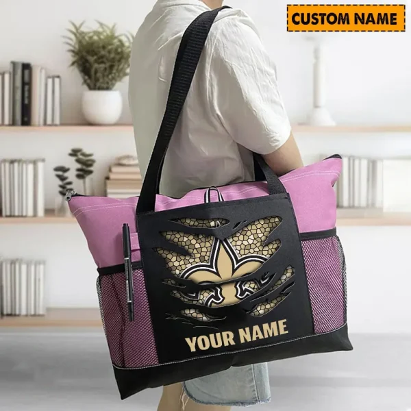 New Orleans Saints Personalized Waterproof Mesh Tote Bag For Fan SPTPWTBF017 - Image 6
