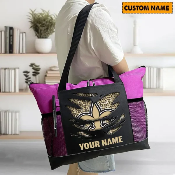 New Orleans Saints Personalized Waterproof Mesh Tote Bag For Fan SPTPWTBF017 - Image 7