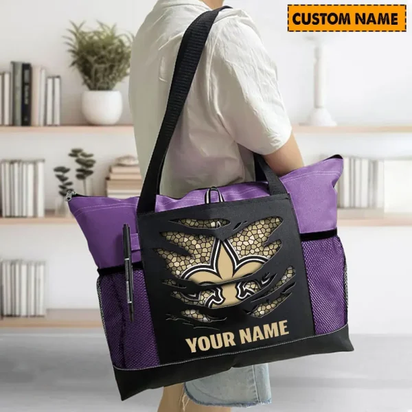 New Orleans Saints Personalized Waterproof Mesh Tote Bag For Fan SPTPWTBF017 - Image 8