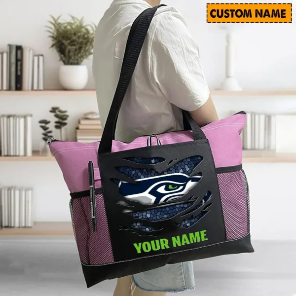 Seattle Seahawks Personalized Waterproof Mesh Tote Bag For Fan SPTPWTBF026 - Image 2