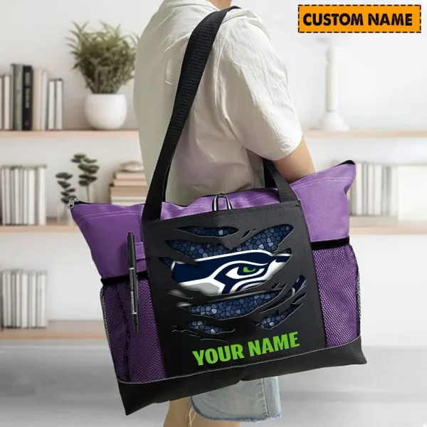 Seattle Seahawks Personalized Waterproof Mesh Tote Bag For Fan SPTPWTBF026 - Image 4