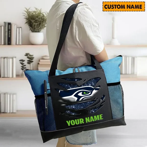 Seattle Seahawks Personalized Waterproof Mesh Tote Bag For Fan SPTPWTBF026 - Image 6