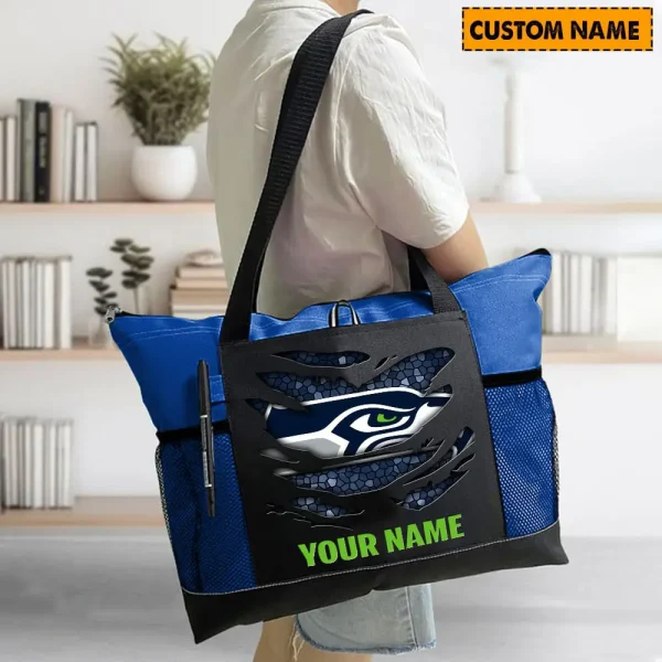 Seattle Seahawks Personalized Waterproof Mesh Tote Bag For Fan SPTPWTBF026 - Image 7