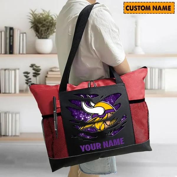 Minnesota Vikings Personalized Waterproof Mesh Tote Bag For Fan SPTPWTBF027 - Image 2
